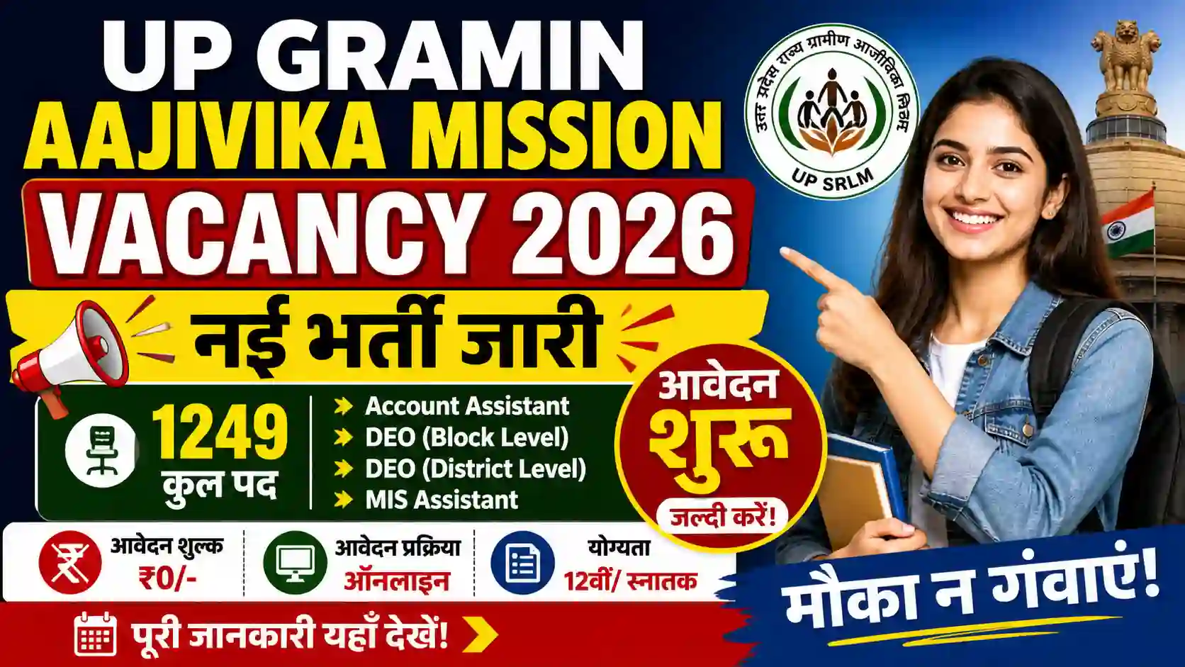 UP Gramin Aajivika Mission Vacancy 2026: नई भर्ती जारी – आवेदन शुरू, मौका न गंवाएं!