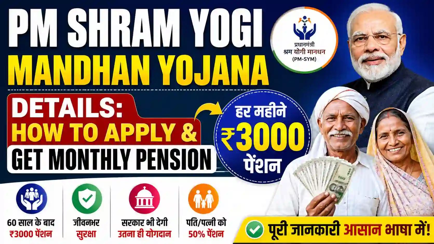 PM Shram Yogi Mandhan Yojana Details: How to Apply & Get Monthly Pension