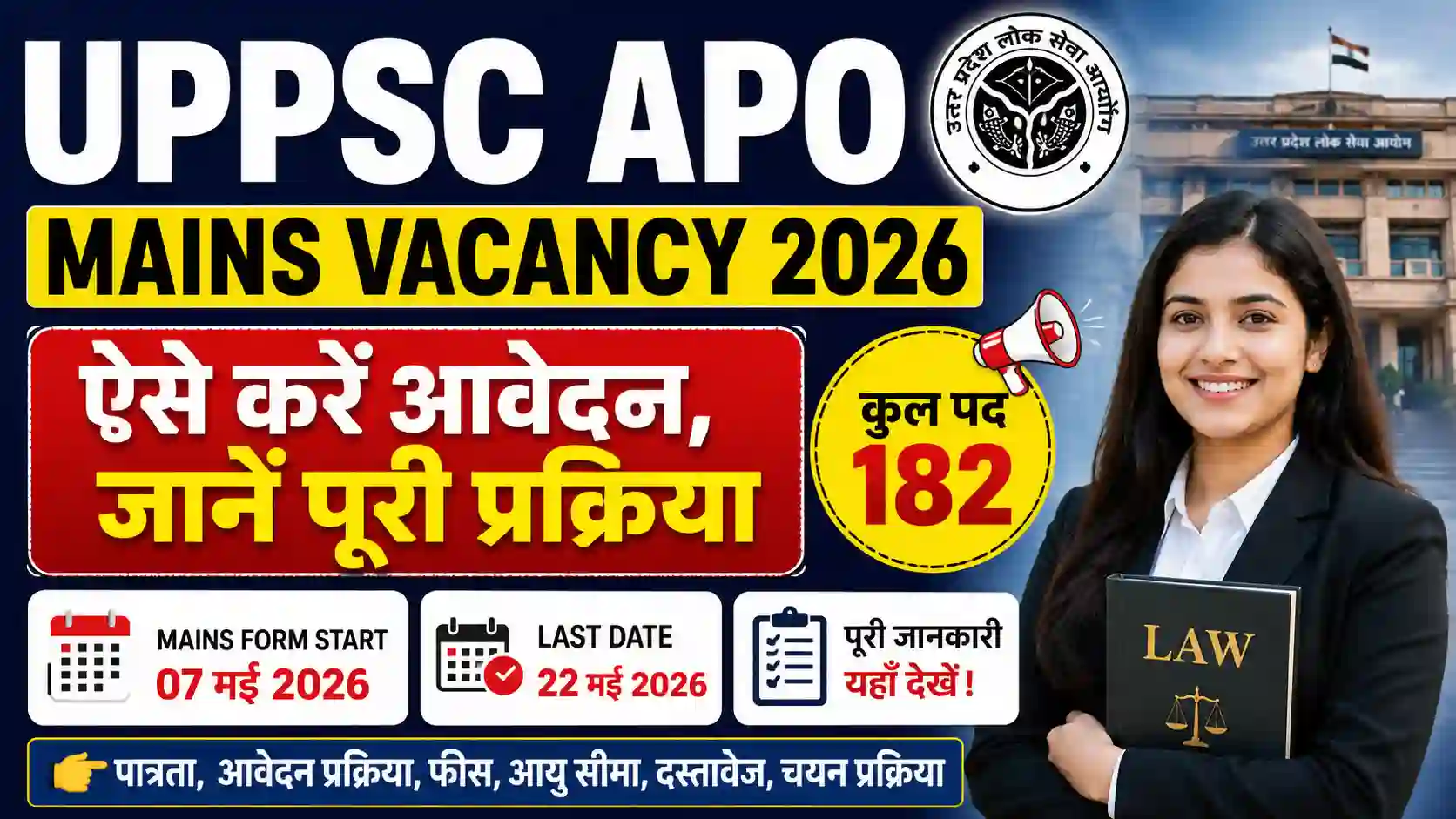 UPPSC APO Mains Vacancy 2026: ऐसे करें आवेदन, जानें पूरी प्रक्रिया